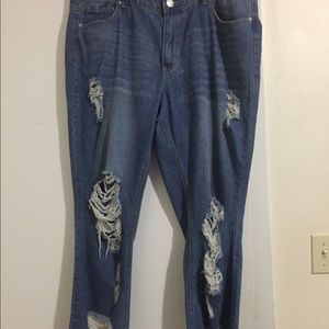 Destressed jeans